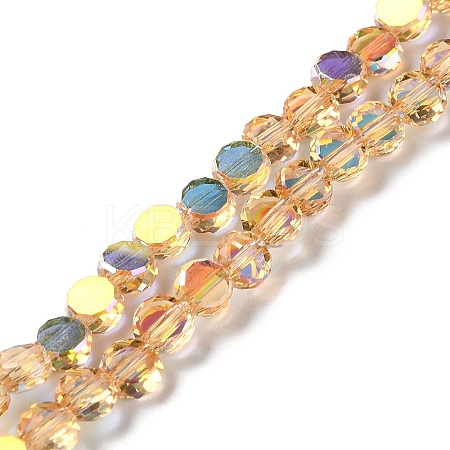 Transparent Electroplate Glass Beads Strands GLAA-Q099-I01-09-1