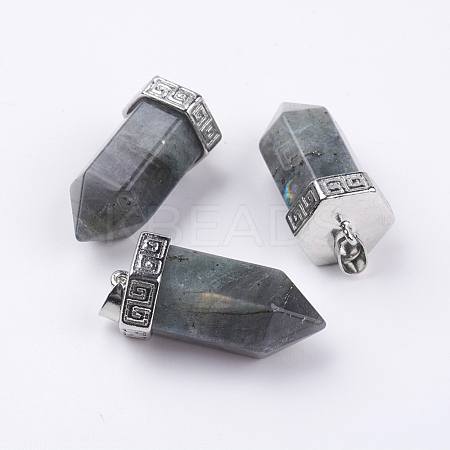 Natural Labradorite Pointed Pendants G-E442-03N-1