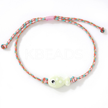 Handmade Porcelain Fish Charm Adjustabale Bracelets LS-XD8221-4-1