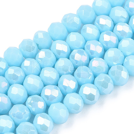 Electroplate Glass Beads Strands EGLA-A044-P2mm-B06-1