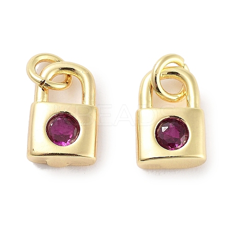 Brass Micro Pave Cubic Zirconia Charms KK-C051-13G-01-1