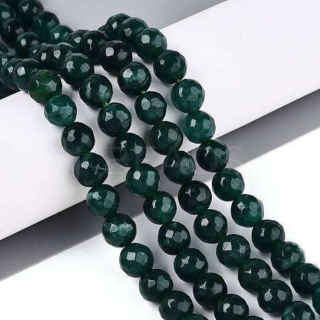 Dyed Natural White Jade Beads Strands G-T139-8mm-60-19-1