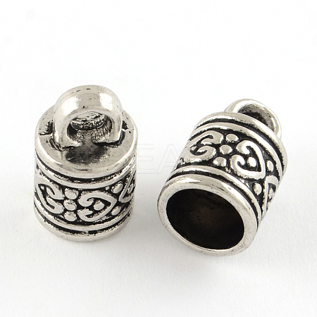Tibetan Style Column Alloy Cord Ends LS-X-PALLOY-S041-01AS-RS-1
