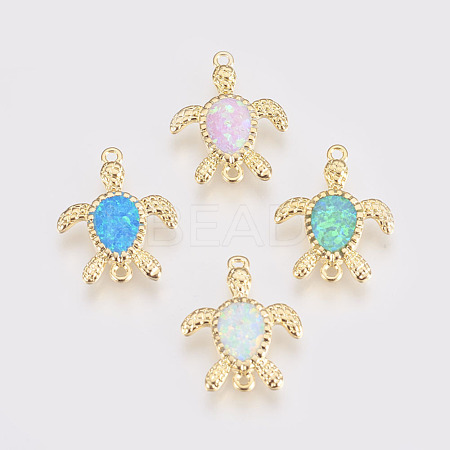 Synthetic Opal Links Connectors KK-L163-02G-1