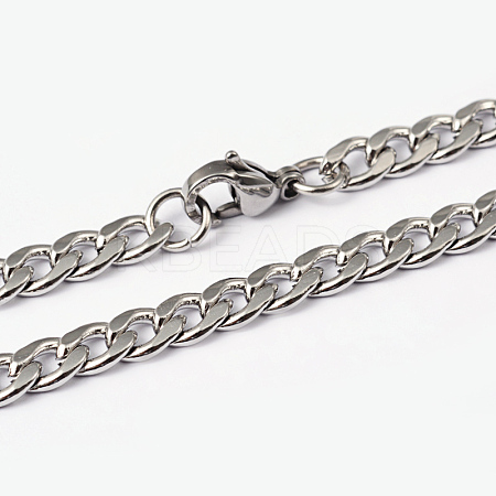 304 Stainless Steel Curb Chain Necklaces NJEW-I194-15-1