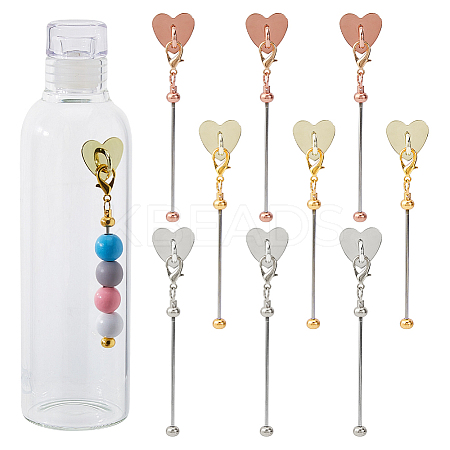 12Pcs 3 Styles Iron Bar Beadable Pendant Decorations KEYC-FH00081-1