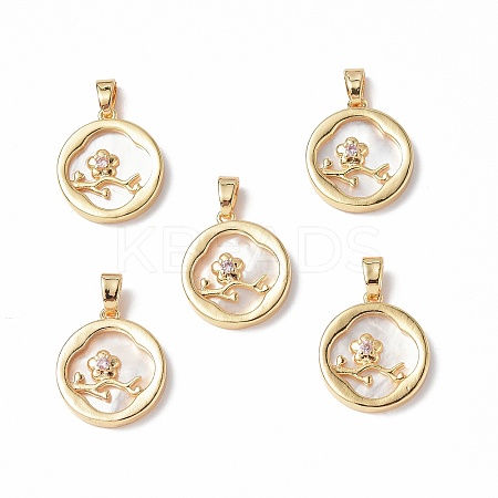 Shell Pendants KK-P223-02G-1