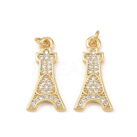 Brass Micro Pave Cubic Zirconia Pendants KK-F919-16G-1