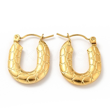 Ion Plating(IP) 304 Stainless Steel Rectangle Chunky Hoop Earrings for Women EJEW-G293-05G-1