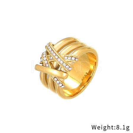 Crystal Rhinestone Wide Finger Ring XA6201-3-1