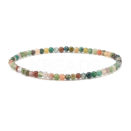 Mini Natural Indian Agate Beaded Stretch Bracelets BJEW-JB07669-04-1