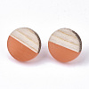 Transparent Resin & Wood Stud Earrings EJEW-N017-003A-D07-2