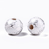 Spray Painted Natural Wooden Beads WOOD-R270-03A-2