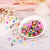 Two Tone Transparent Crackle Acrylic Beads CACR-TA0001-01-7