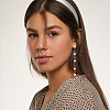 1 Pairs ABS Plastic Imitation Pearl Beaded Tassel Dangle Stud Earrings EJEW-AN0001-52-6