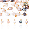 30Pcs 5 Colors Natural Cultured Freshwater Pearl Two Sides Polished Charms PALLOY-YW00092-1