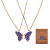 2Pcs Matching Butterfly Pendant Necklaces Set JN1033A-1-1