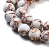 Synthetic Gold Line Turquoise Beads Strands G-H026-01E-01-3