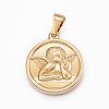 304 Stainless Steel Angel Pendants STAS-H372-08G-1