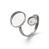 Non-Tarnish 304 Stainless Steel Open Cuff Ring Findings STAS-E124-05G-P-1