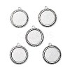 Tibetan Style Alloy Flat Round Pendant Cabochon Settings LS-TIBEP-M022-34AS-1