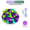 80Pcs 4 Style Round Silicone Focal Beads SIL-SZ0001-22J-2