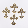 Alloy Rhinestone Cross Big Pendants LS-ALRI-1475-AG-NR-4