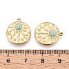 304 Stainless Steel and Cat Eye Pendants STAS-T072-09G-3