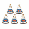 Eco-Friendly Alloy Enamel Pendants X-ENAM-T011-87-NR-1