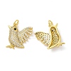 Rack Plating Eco-Friendly Brass Micro Pave Cubic Zirconia Pendants KK-F844-06G-1