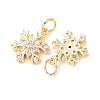 Rack Plating Brass Micro Pave Clear Cubic Zirconia Pendants KK-B093-04A-G-2