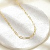 Brass Paperclip Chain Necklaces NJEW-A042-17G-02-4