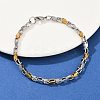 201 Stainless Steel Link Chain Bracelets for Men Women BJEW-B143-03GP-3