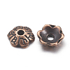 6-Petal Tibetan Style Alloy Flower Bead Caps LS-TIBE-S220-R-NR-2