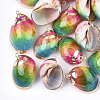 Spray Painted & Electroplate Spiral Shell Pendants SSHEL-T010-03-3