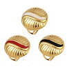 Flat Round 304 Stainless Steel Enamel Finger Rings for Women RJEW-G355-07G-2