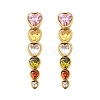 304 Stainless Steel Colorful Cubic Zirconia Tassel Stud Earrings EJEW-Z094-01G-G-4