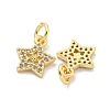 Brass Micro Pave Clear Cubic Zirconia Charms KK-Z044-29G-2