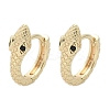 Brass Cubic Zirconia Hoop Earrings EJEW-Q014-08G-2
