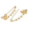 Crisscross Heart 304 Stainless Steel Safety Pins Brooch Findings SA-CBA098D-15E-G03-2