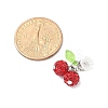 Handmade Polymer Clay Rhinestone Cherry Pendants PALLOY-JF03868-03-2