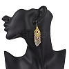Natural Sunstone Rhombus Dangle Earrings EJEW-MZ00567-07-3