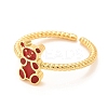 Brass Enamel Cuff Ring RJEW-F118-21-G-2