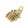 Real 18K Gold Plated Brass Pave Colorful Cubic Zirconia Pendants KK-M283-06B-02-2