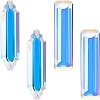 4pcs 2 styles Faceted Transparent Glass Big Pendants GLAA-PH0003-24-1