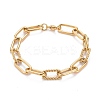 Ion Plating(IP) 304 Stainless Steel Paperclip Chain Bracelets LS-BJEW-F412-02G-7