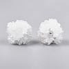 Polymer Clay Rhinestone Beads with Embossed Resin Roses RESI-T059-04A-2