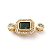 Brass Micro Pave Cubic Zirconia Box Clasps KK-P291-32G-1