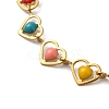 304 Stainless Steel Heart Link Bracelets for Women BJEW-C076-02A-01-2