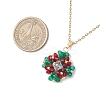 Glass Seed Beaded Clover Pendant 304 Stainless Steel Cable Chain Necklaces for Women NJEW-MZ00128-02-2